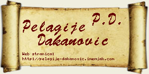 Pelagije Dakanović vizit kartica